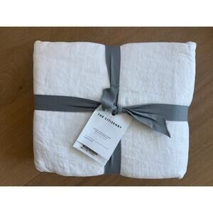 New The Citizenry Stonewashed  Linen King Full Duvet Cover in White